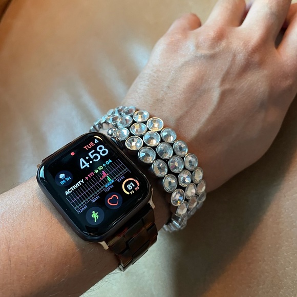 Spiral rhinestone triple band bracelet iridescent rainbow glam layering stack - Picture 1 of 7